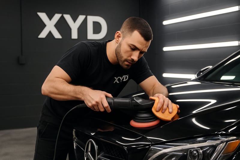Expert car detailing in progress at Xyd